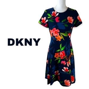 DKNY Bold Floral Office To Date Night Dress NWOT